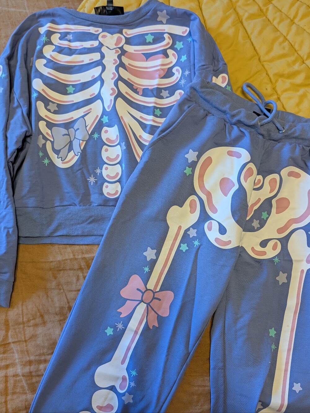 'Rattle My Bones' Skeleton Top & Bottom Set